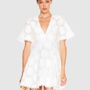 Talulah bayview mini white lace floral dress